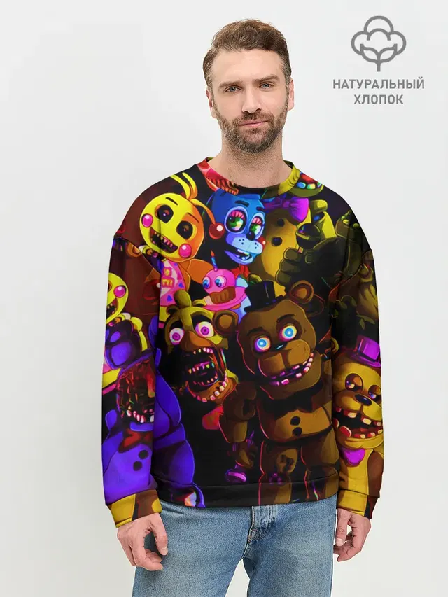 Мужской свитшот базовый с принтом «Five Nights At Freddy\s»