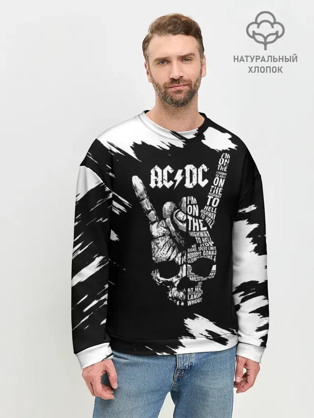 Мужской свитшот базовый с принтом «AC/DC»