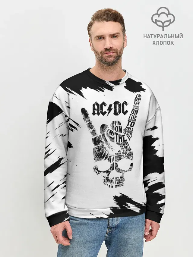 Мужской свитшот базовый с принтом «AC/DC»