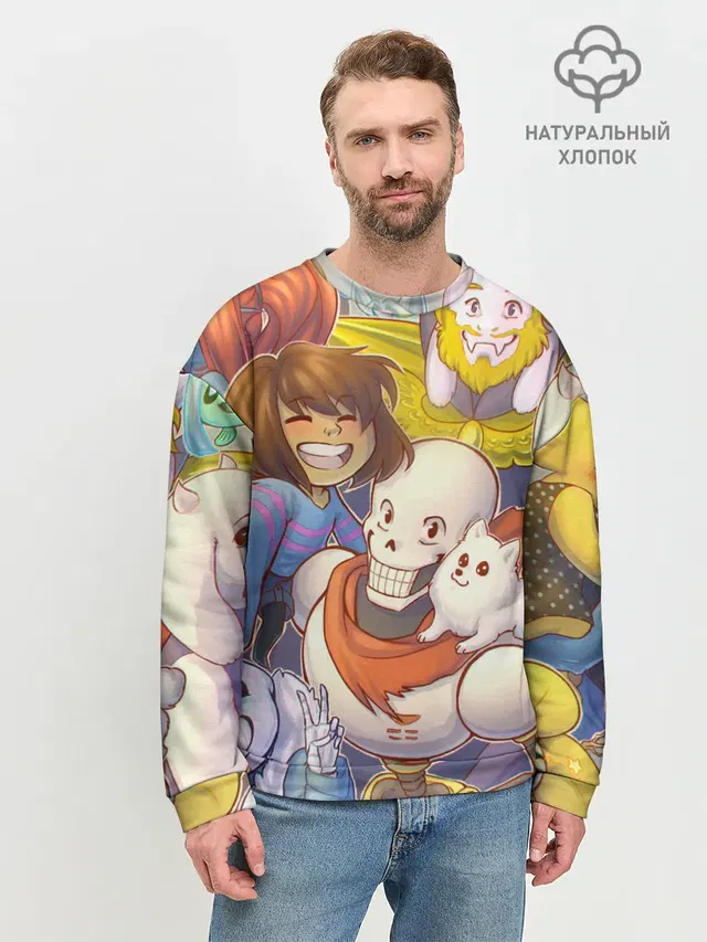 Мужской свитшот базовый с принтом «Asgore Dreemurr»