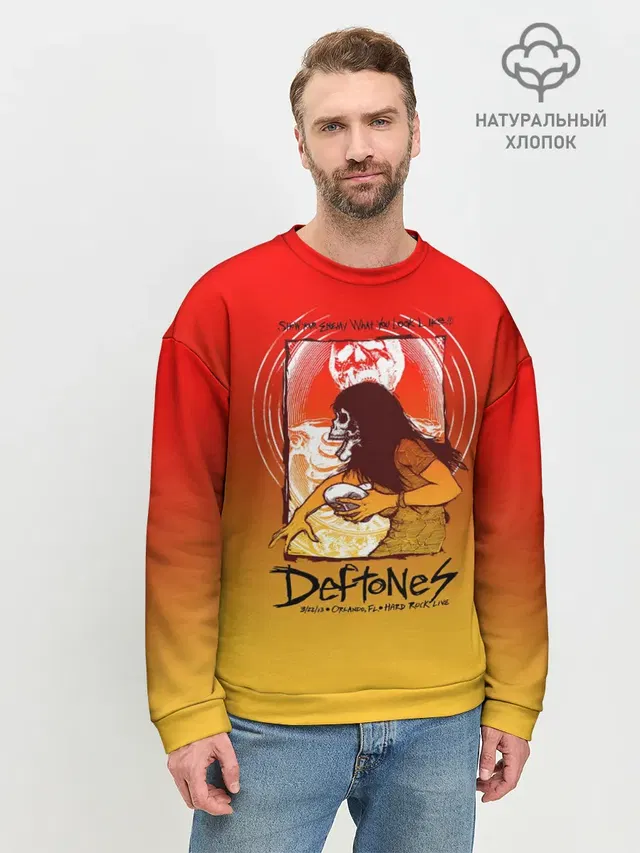 Мужской свитшот базовый с принтом «Deftones — Deftones Poster»