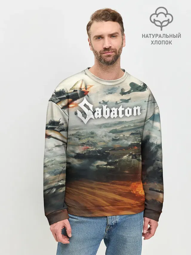 Мужской свитшот базовый с принтом «Sabaton»