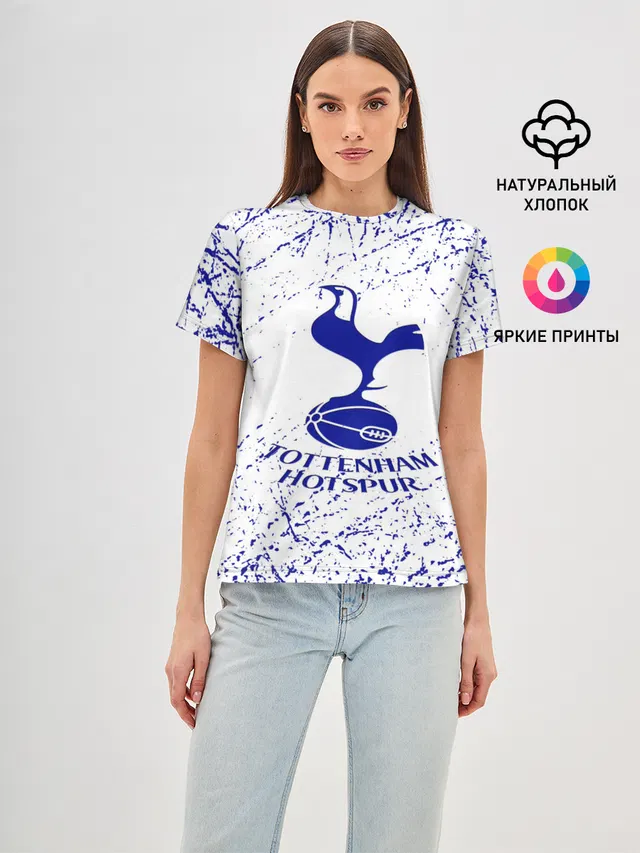 Женская базовая футболка с принтом «Tottenham»