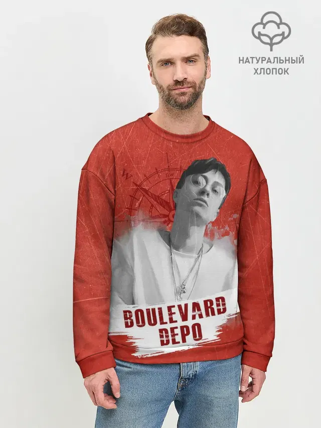 Мужской свитшот базовый с принтом «Boulevard Depo»