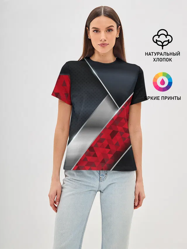 3D BLACK AND RED METAL
