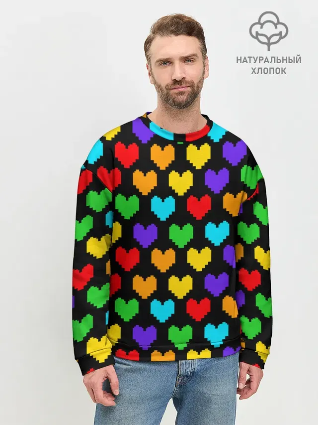 Мужской свитшот базовый с принтом «Soul — UNDERTALE HEART»