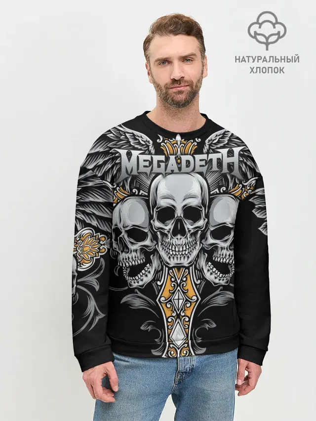 Мужской свитшот базовый с принтом «Megadeth»