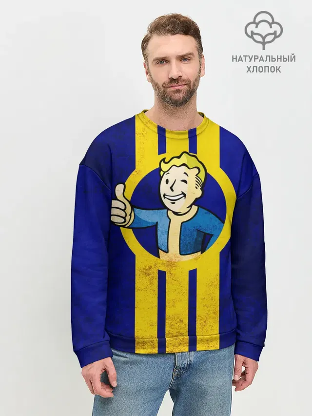 Мужской свитшот базовый с принтом «Fallout 4»