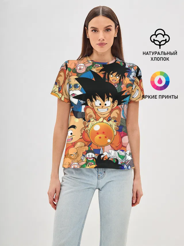 Женская базовая футболка с принтом «Goku»