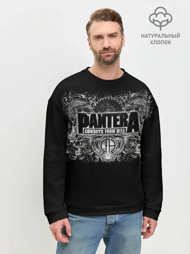 Мужской свитшот базовый с принтом «Разный рок — PANTERA.»