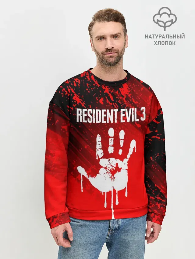 Мужской свитшот базовый с принтом «Resident Evil 3»