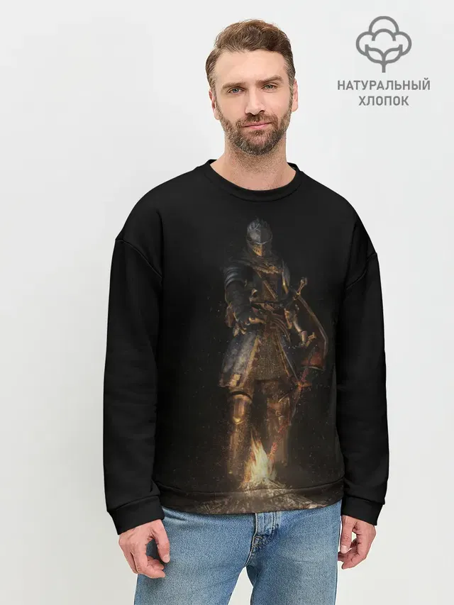 Мужской свитшот базовый с принтом «Dark Souls One»