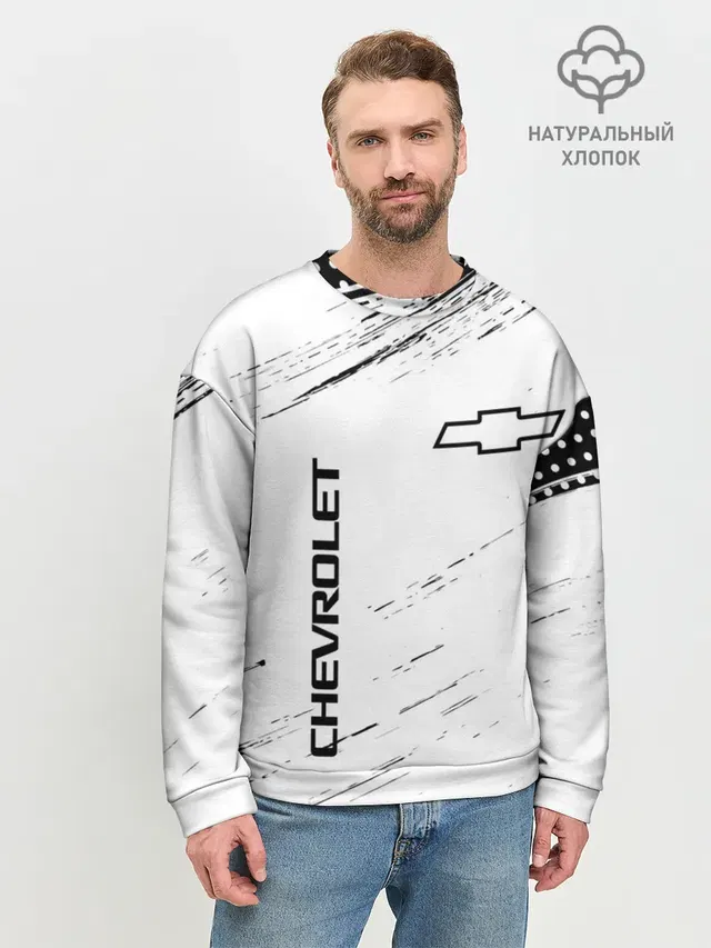 Мужской свитшот базовый с принтом «Chevrolet»
