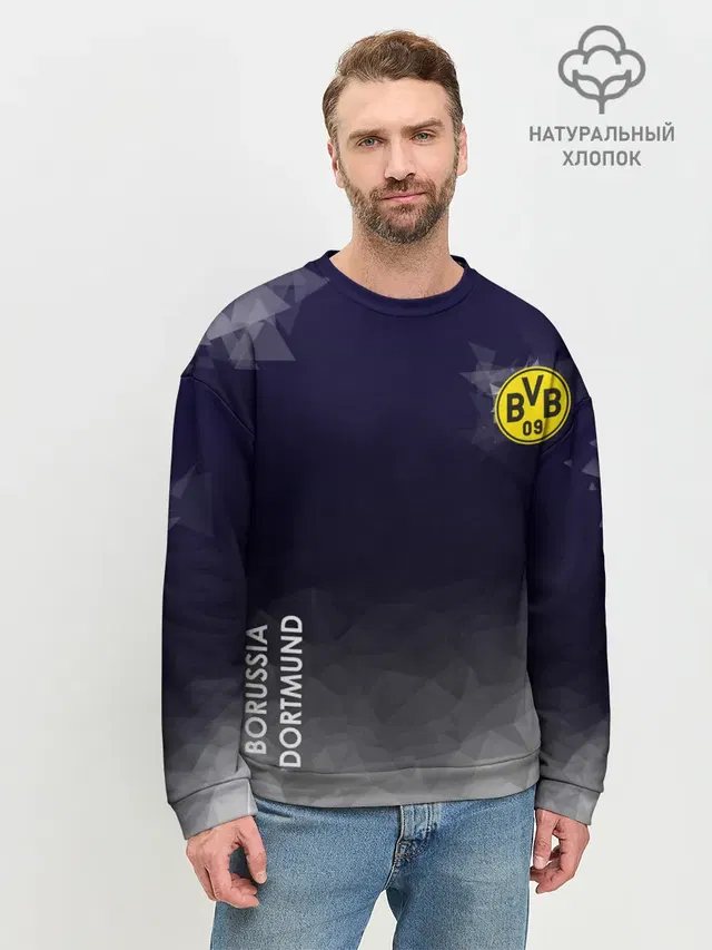 Мужской свитшот базовый с принтом «Low poly»