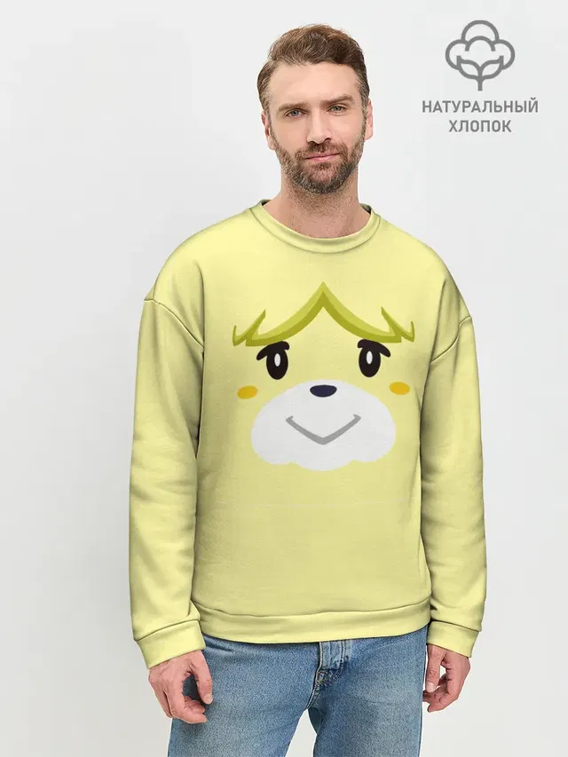 Мужской свитшот базовый с принтом «Animal Crossing — Isabelle»