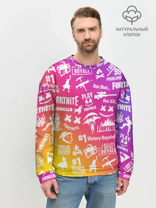 Мужской свитшот базовый с принтом «Фортнайт — FORTNITE PARTY EVENT»