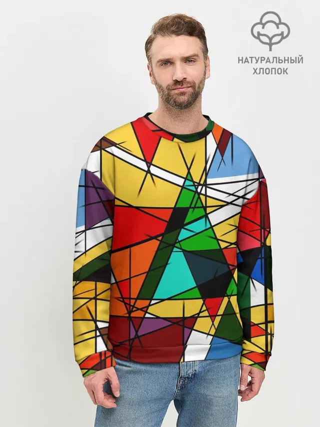 Мужской свитшот базовый с принтом «Tie-Dye — ПИКАССО»