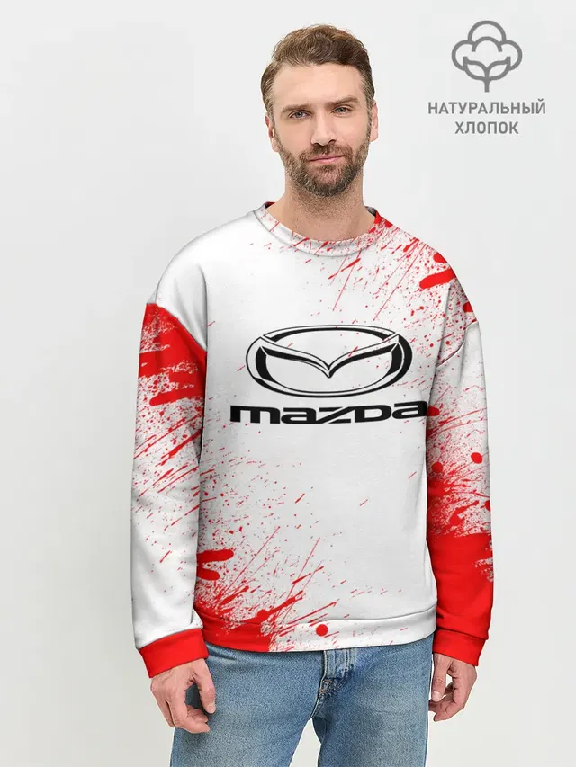 Мужской свитшот базовый с принтом «Car logo»
