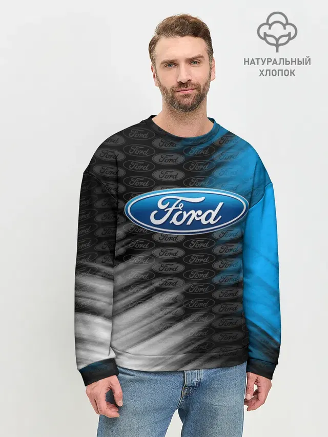 Мужской свитшот базовый с принтом «Ford»