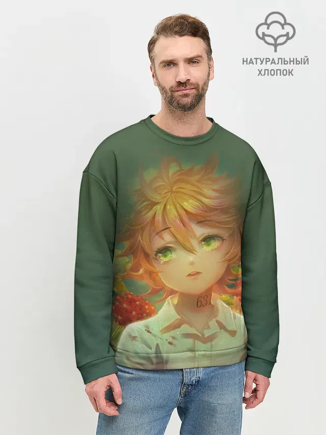 Мужской свитшот базовый с принтом «The Promised Neverland»