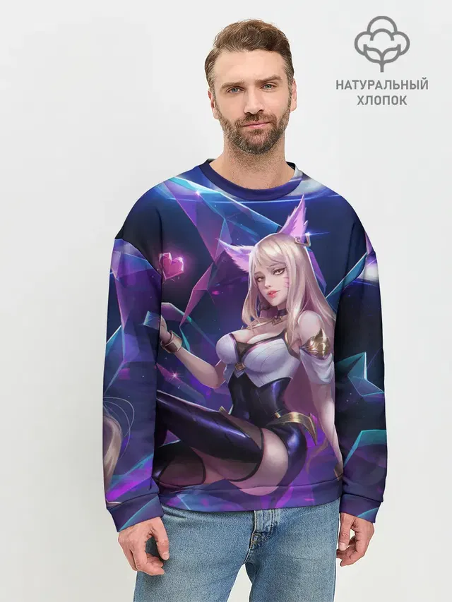 Мужской свитшот базовый с принтом «KDA League of legends»