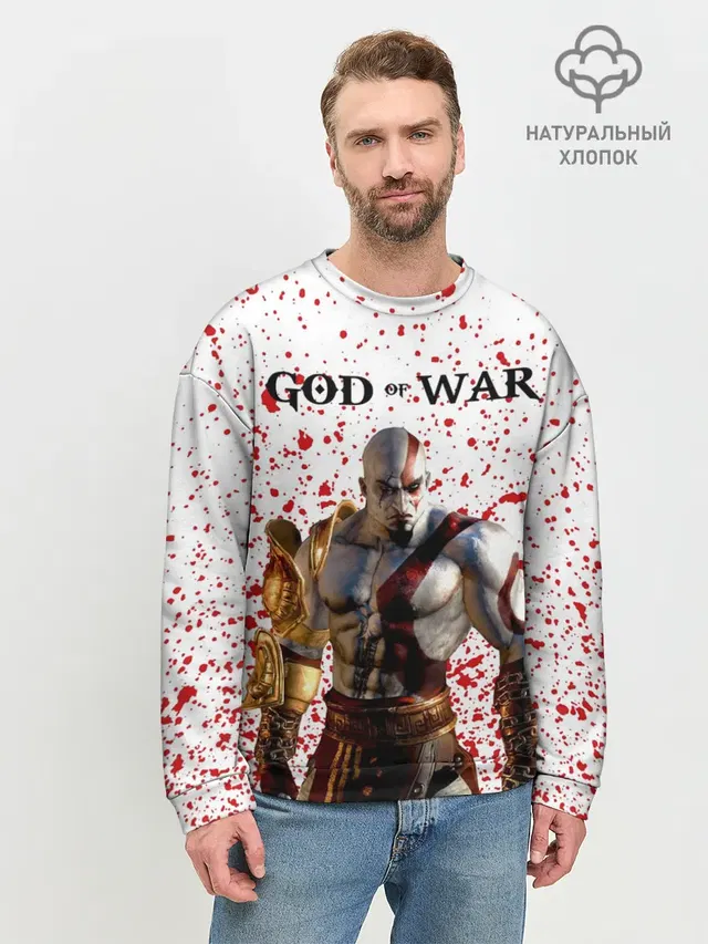 Мужской свитшот базовый с принтом «God of war»