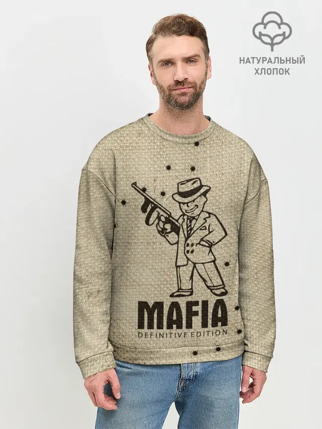 Мужской свитшот базовый с принтом «Разные игры — Mafia 2»