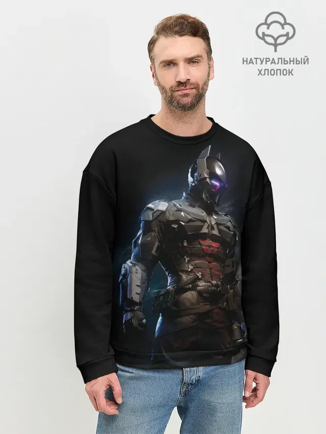 Мужской свитшот базовый с принтом «Batman Arkham Knight»