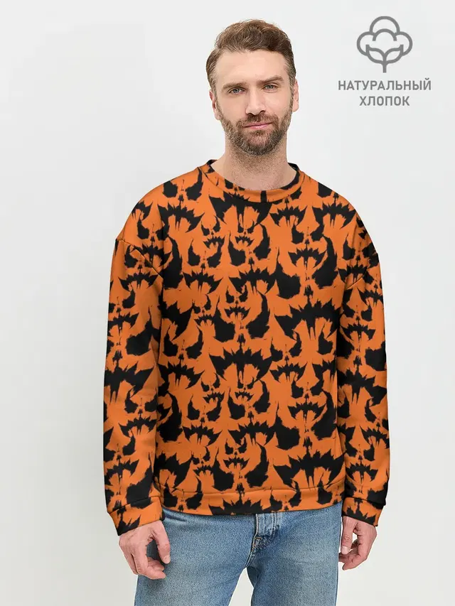 Мужской свитшот базовый с принтом «Batman Arkham Knight — Scarecrow pattern»