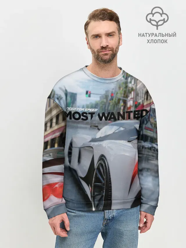 Мужской свитшот базовый с принтом «Grotti Visione — NFS Most Wanted»