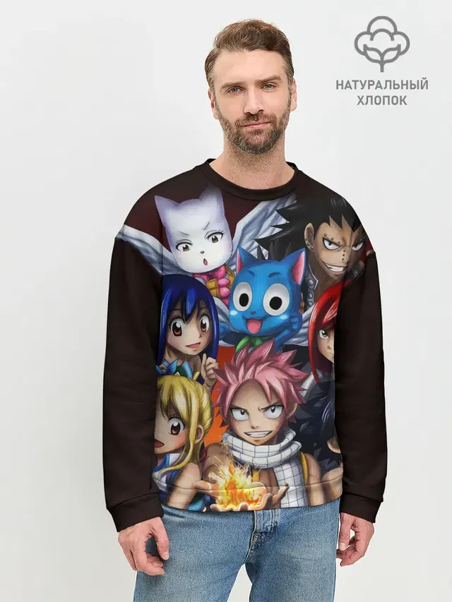 Мужской свитшот базовый с принтом «Хвост Феи — Fairy Tail manga»