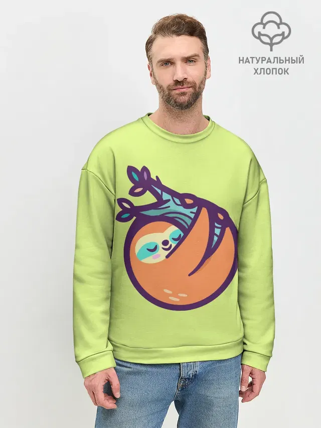 Ленивец спит на ветке рисунок