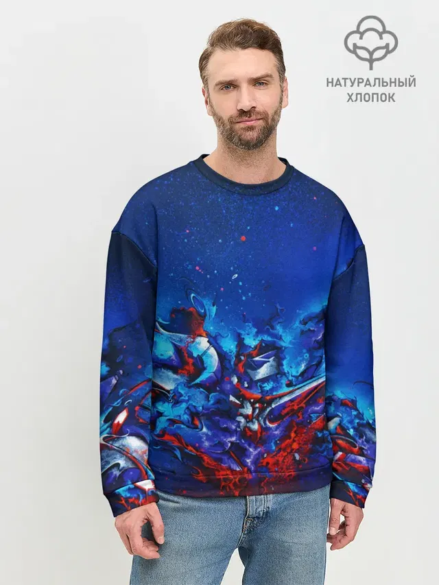 Мужской свитшот базовый с принтом «Casual Color | Style»
