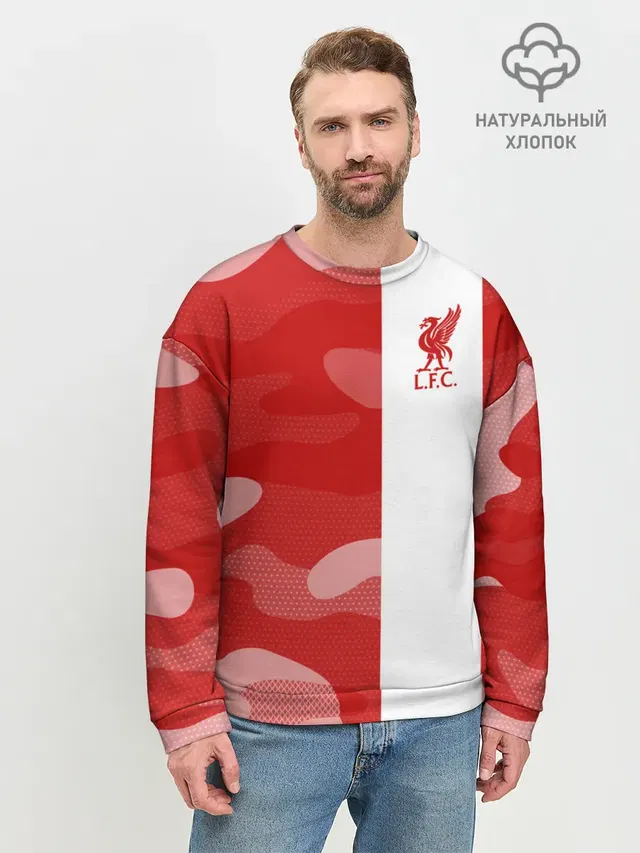 Мужской свитшот базовый с принтом «camouflage — Liverpool F.C.»