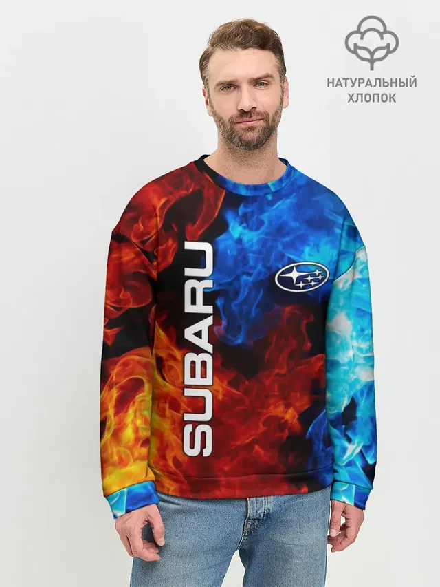 Мужской свитшот базовый с принтом «Subaru»