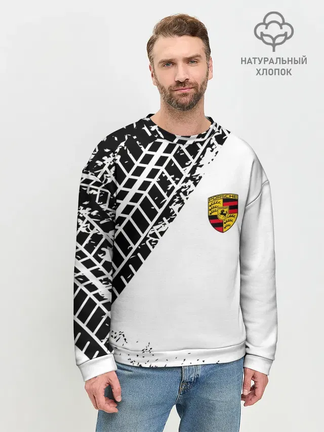 Мужской свитшот базовый с принтом «Porsche»