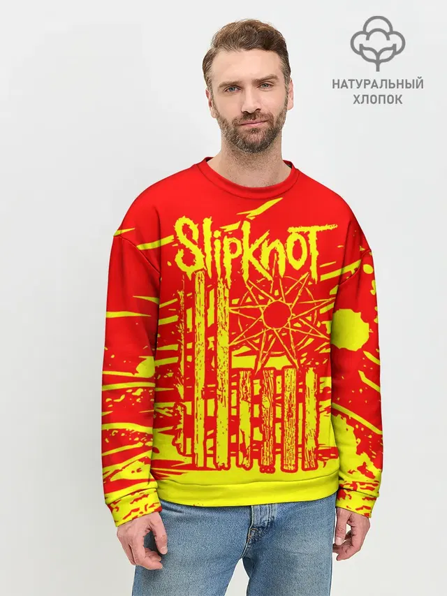 Мужской свитшот базовый с принтом «Slipknot star»