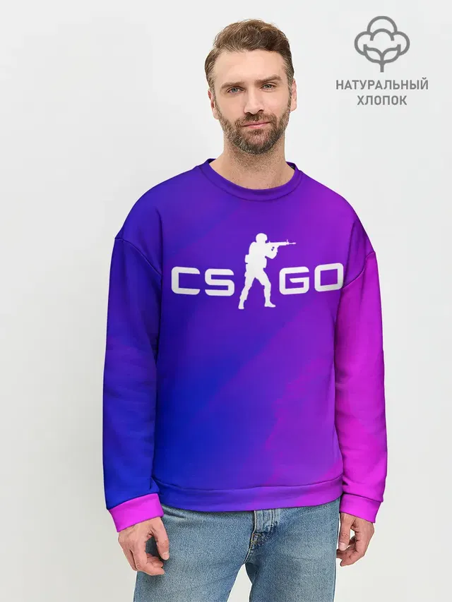 Мужской свитшот базовый с принтом «Counter-Strike — CS GO»