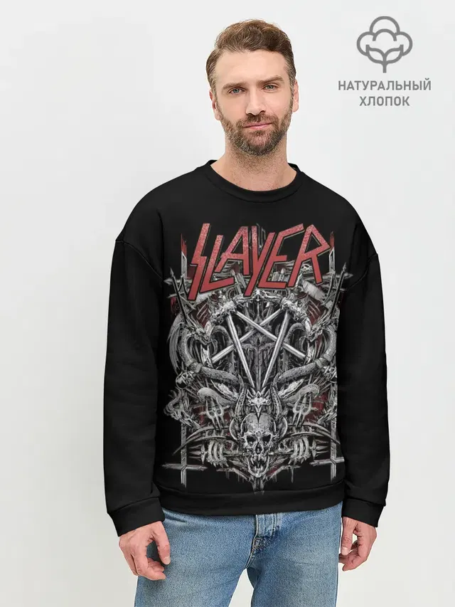 Мужской свитшот базовый с принтом «Slayer»