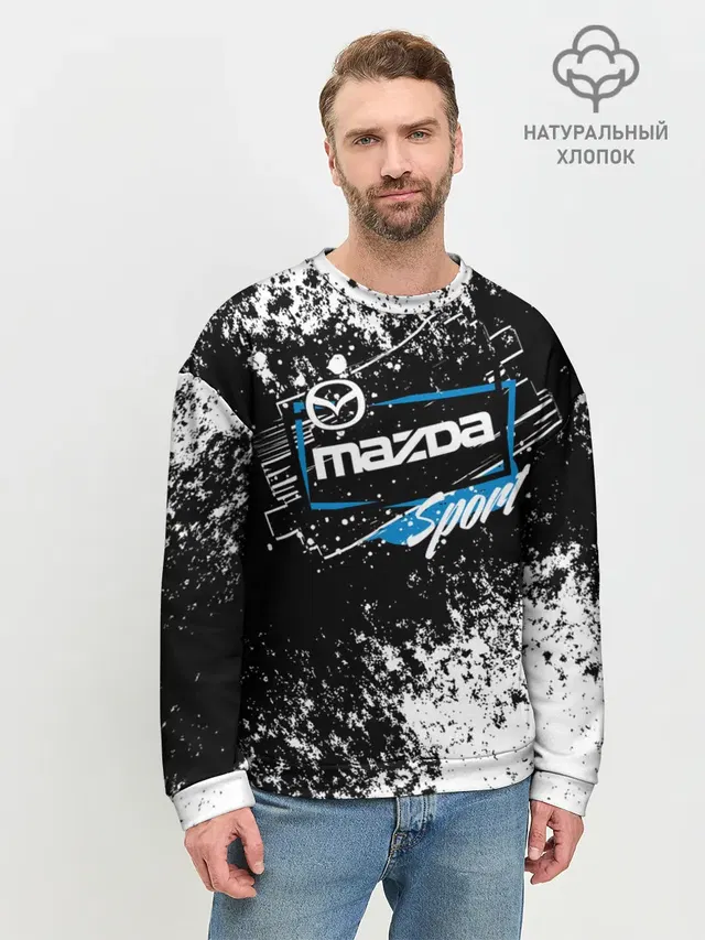 Мужской свитшот базовый с принтом «Mazda — MAZDA SPORT»