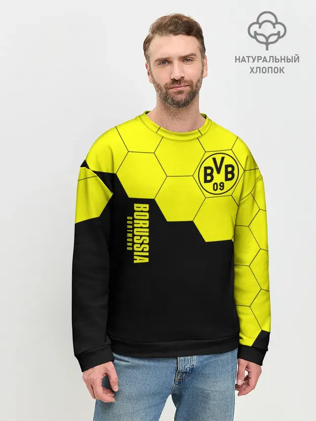 Мужской свитшот базовый с принтом «Borussia — Borussia Dortmund»