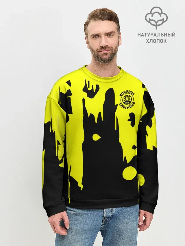 Мужской свитшот базовый с принтом «Abstract background — FC Borussia»