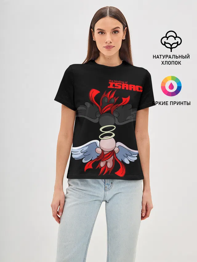 Женская базовая футболка с принтом «Игры — The Binding of isaac Angels»