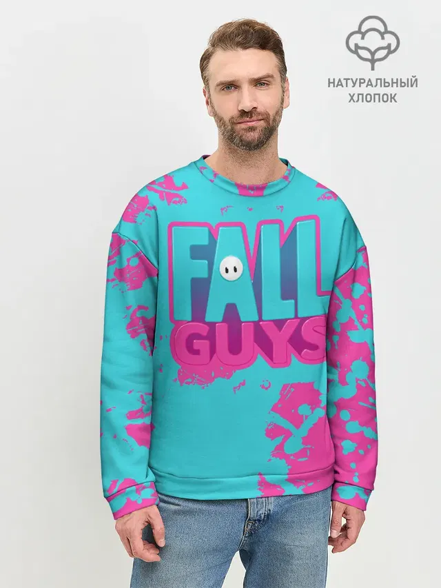 Мужской свитшот базовый с принтом «Fall Guys — Fall Guys: Ultimate Knockout»