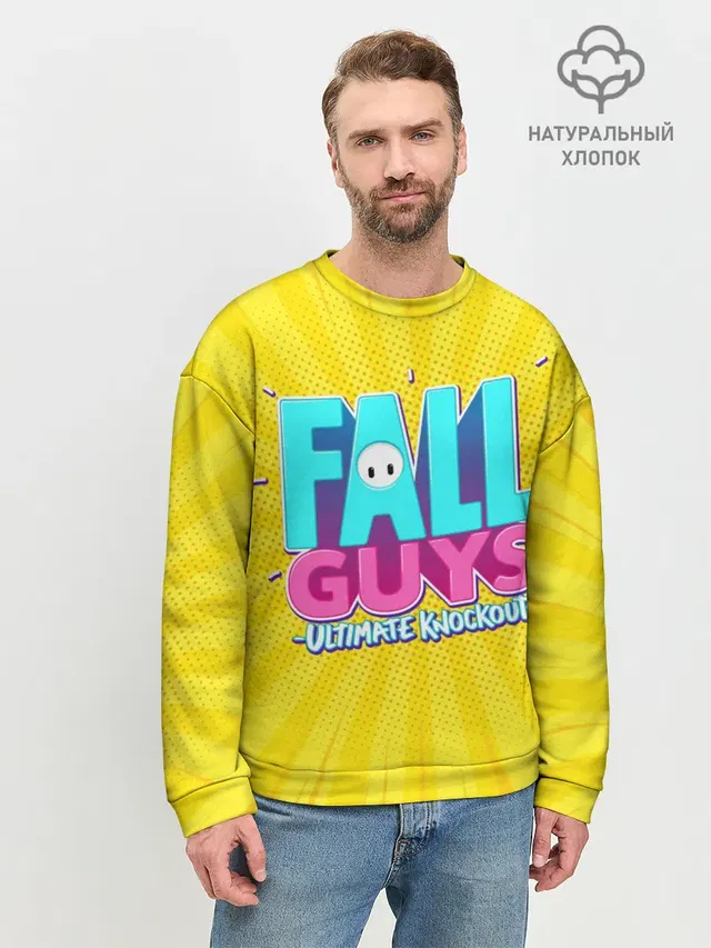 Мужской свитшот базовый с принтом «Fall Guys»