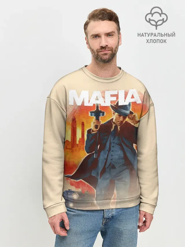 Мужской свитшот базовый с принтом «Mafia»