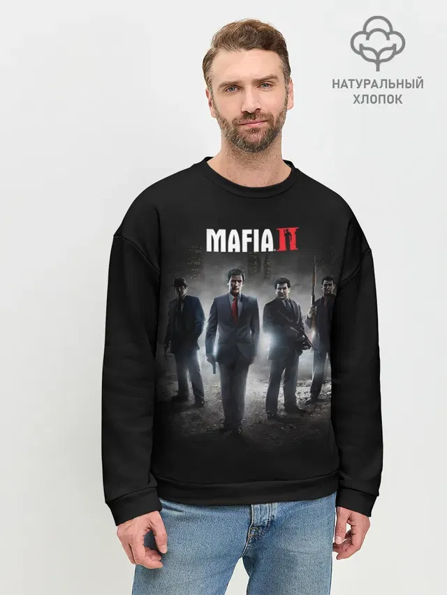 Мужской свитшот базовый с принтом «Mafia»