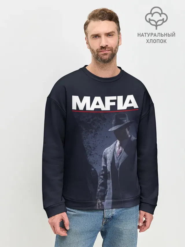 Мужской свитшот базовый с принтом «Mafia»