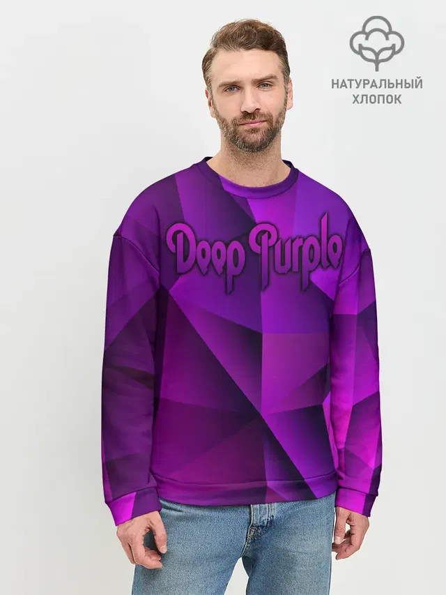 Мужской свитшот базовый с принтом «Deep Purple band»