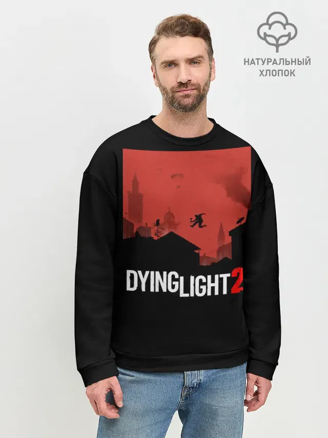 Мужской свитшот базовый с принтом «Dying Light — Dying Light 2»